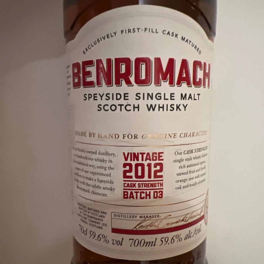 Benromach Cask Strength Vintage 2012 (Batch 03)