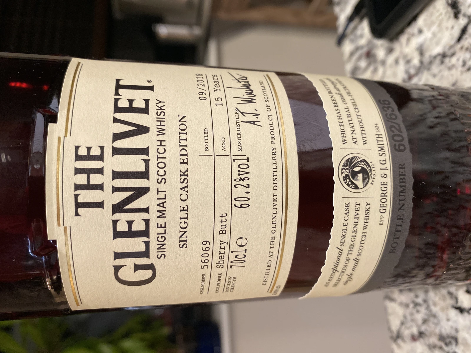 Glenlivet Single Cask Edition Sherry Butt 15 Year Cask #56069