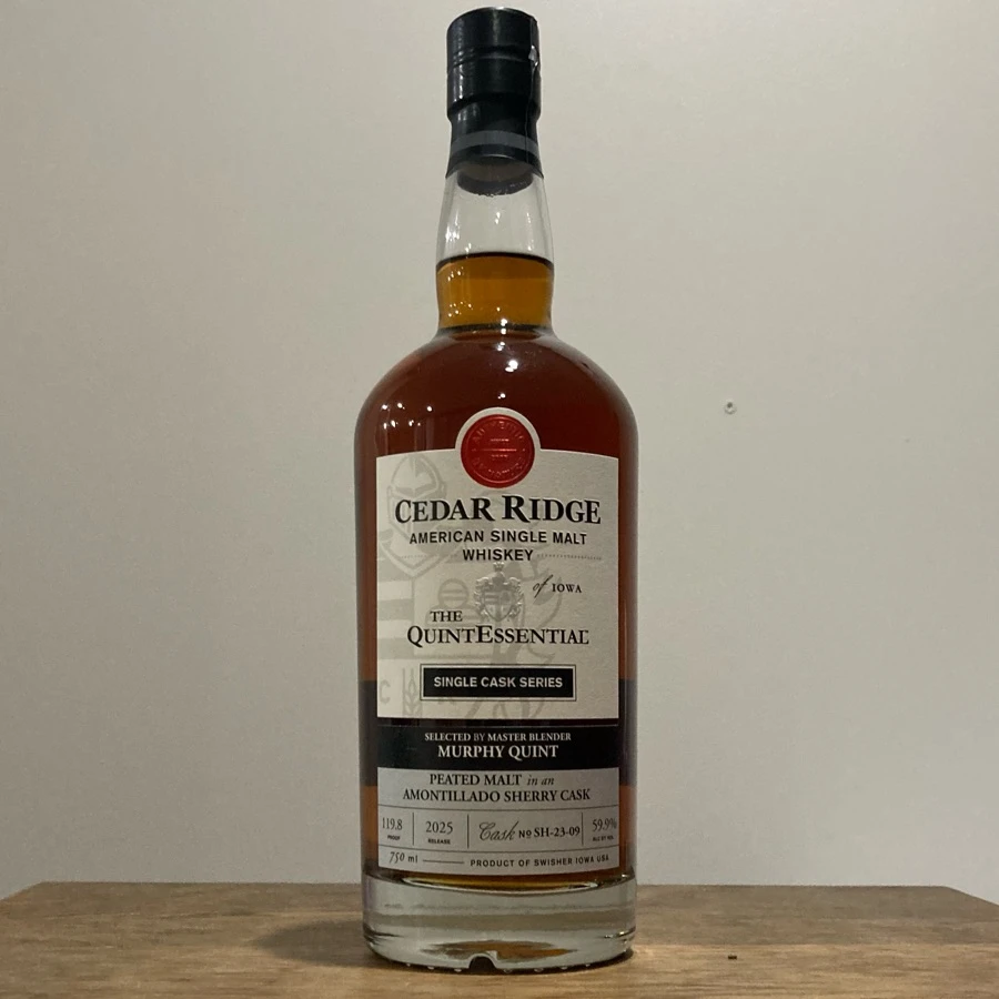 Cedar Ridge The QuintEssential Single Cask Peated Malt in an Amontillado Sherry Cask