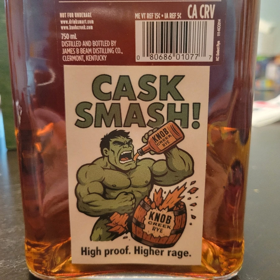 Tomar's Knob Rye Creek Single Barrel Cask Strength Z-1-11 CASK SMASH!