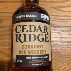 Cedar Ridge Straight Rye Whiskey Single Barrel