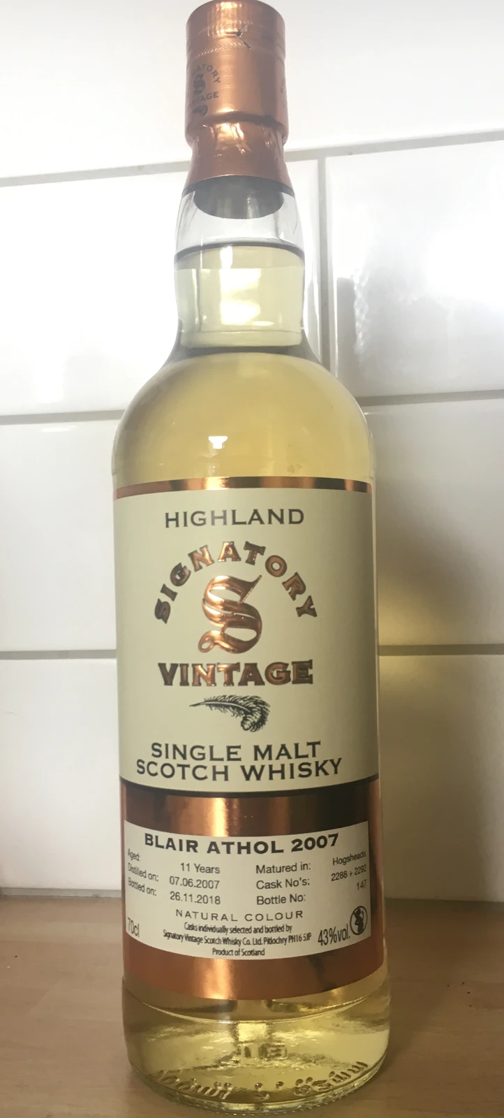 Blair Athol 2007 11 Year 86 Proof Collection (Signatory)
