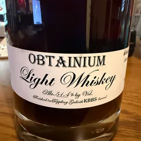 Obtainium Light Whiskey Finished in Toppling Goliath KBBS Barrel (Stored 13 years in a used charred oak barrel, Bottled on 7/19/2021, Distilled on 7/11/2007 by Lawrenceburg Distillers Indiana, Barrel # SC-00243)