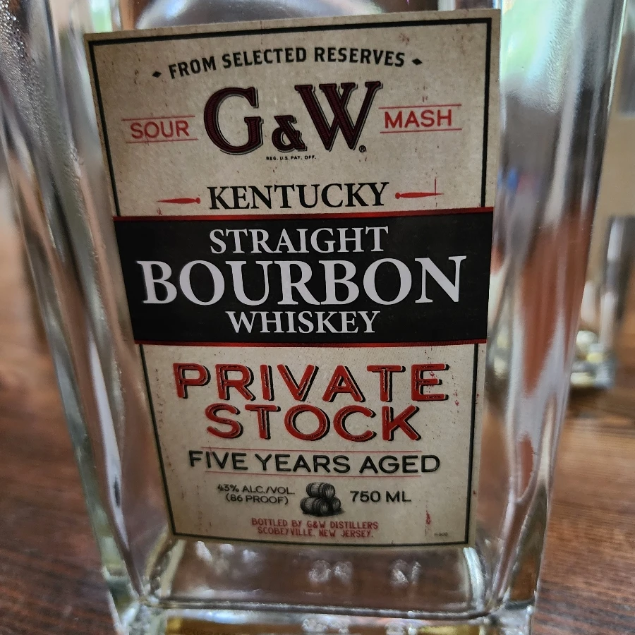 G&W Straight Bourbon Whiskey