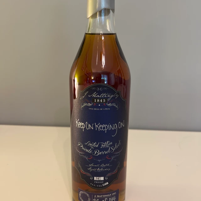 J. Mattingly 1845 Private Barrel Select Light Whiskey "Keep On Keeping On"