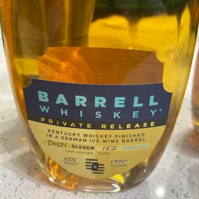 Barrell Whiskey Private Release Kentucky Whiskey Finished in a German Ice Wine Barrel DH21