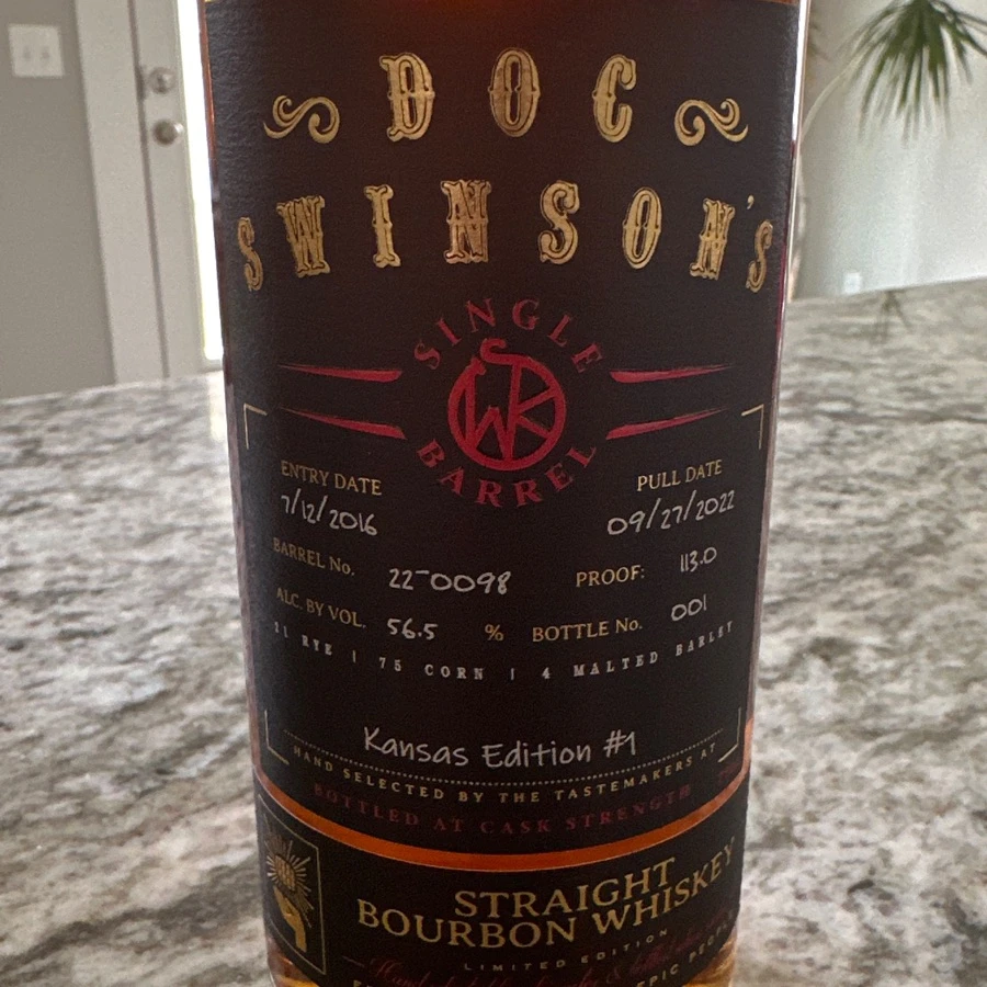 Doc Swinsom Single Barrell Kansas Edition