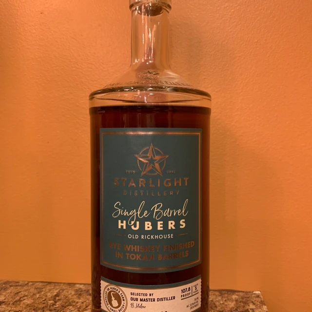 Starlight Single Barrel Huber's Old Rickhouse Rye Finished in Tokaji Barrels