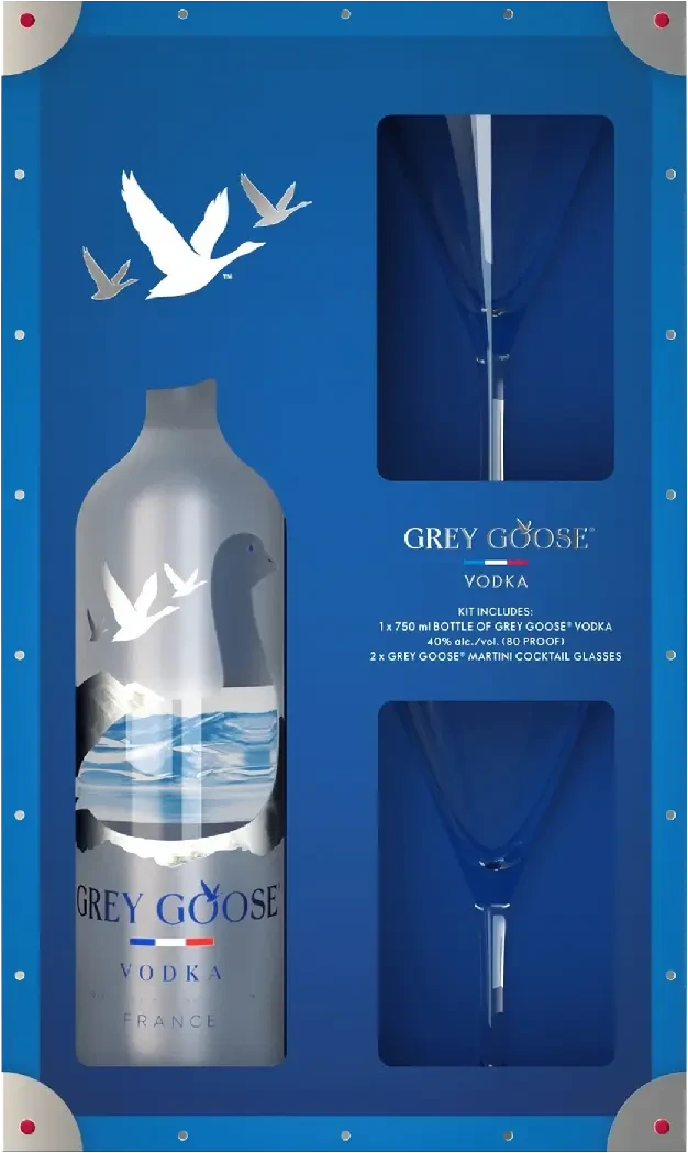 Grey Goose W Two Glasses