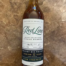 Red Line Single Barrel Straight Rye Whiskey - Cask Strength - Aged 5 Years