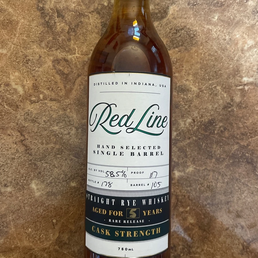 Red Line Single Barrel Straight Rye Whiskey - Cask Strength - Aged 5 Years