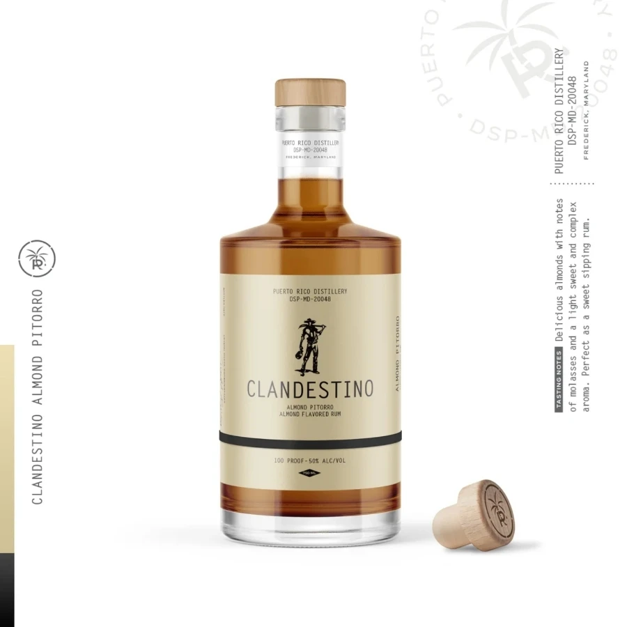 Puerto Rican Distillery Clandestino Almond Pitorro
