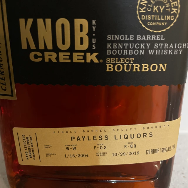 Knob Creek single barrel select Payless
