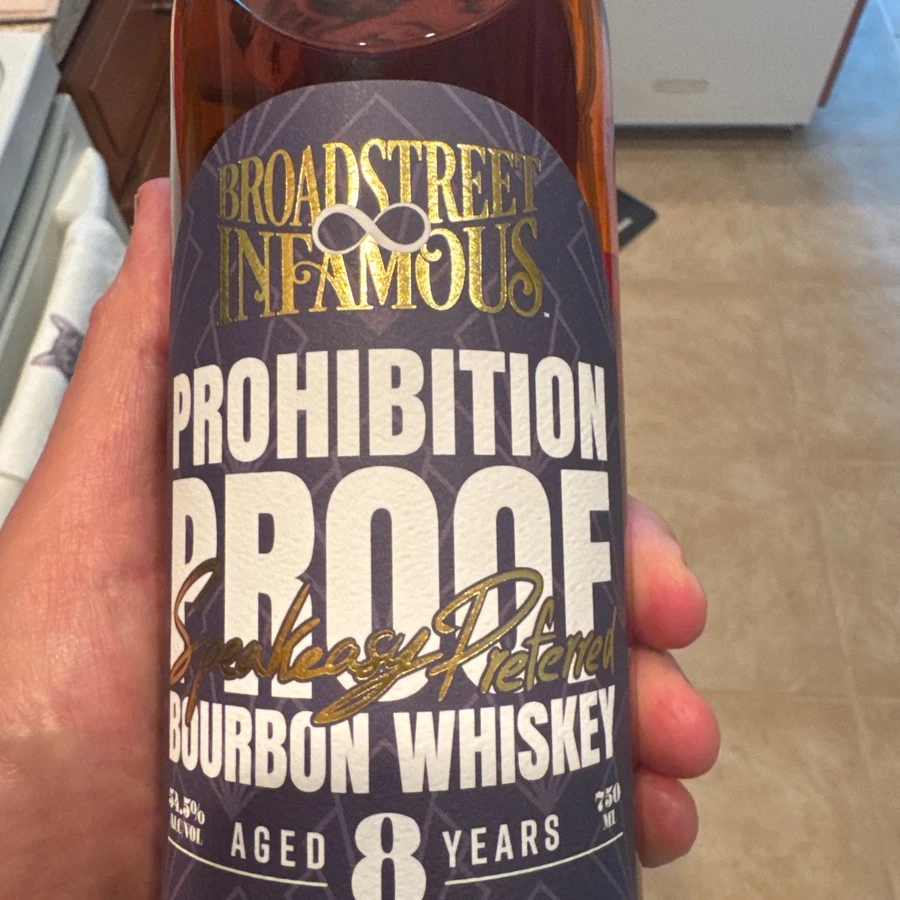 Broadstreet Infamous Prohibition Proof Sprakeast Preferred Bourbon Whiskey