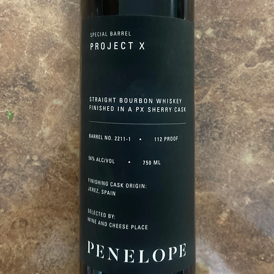 Penelope Project X Straight Bourbon Whiskey - Finished in a PX Sherry Cask - Wine and Cheese Place