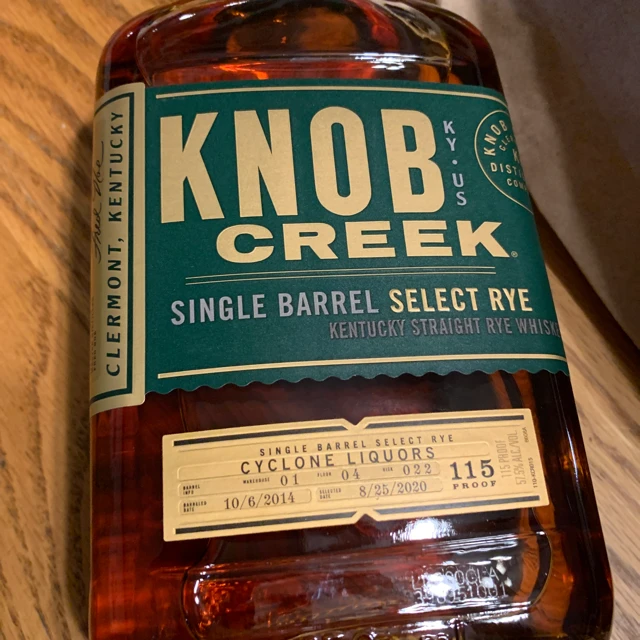 Knob Creek Single Barrel Select Rye (Cyclone Liquors)