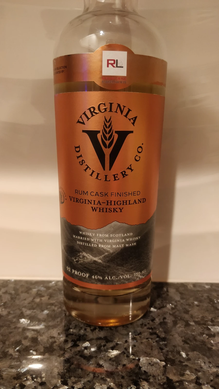 Virginia Distillery Co. Rum Cask Finished Virginia-Highland Whisky