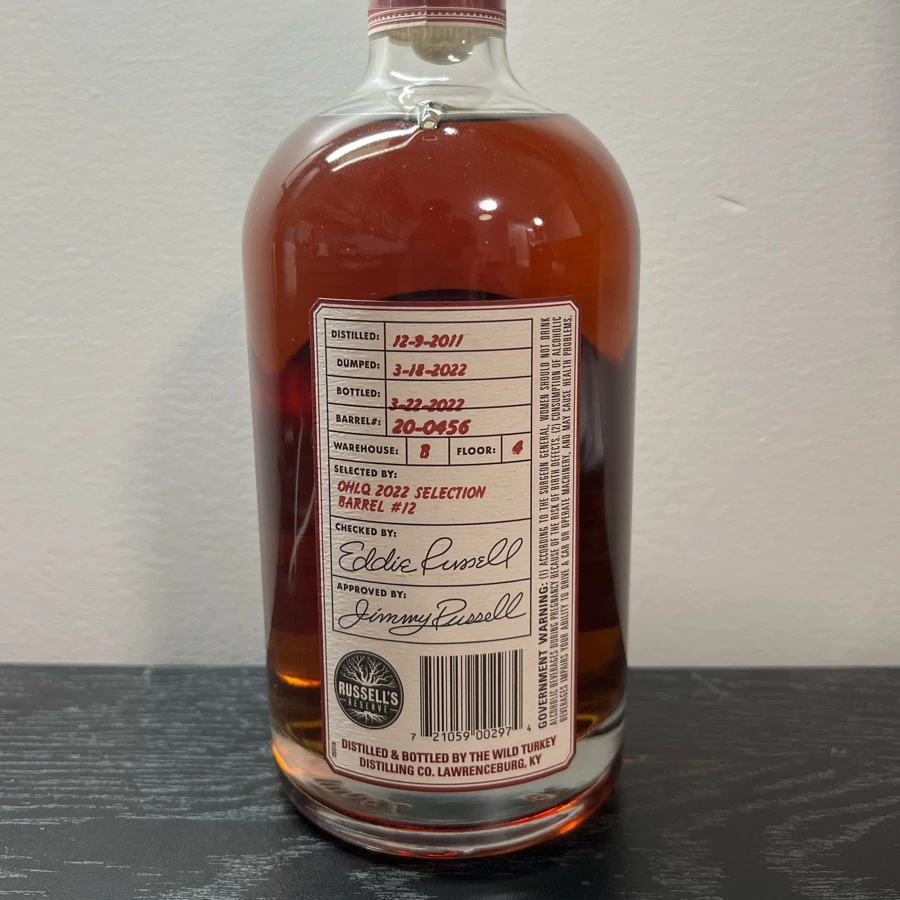 Russell's Reserve Single Barrel Private Barrel Selection: OHLQ Private Barrel #12