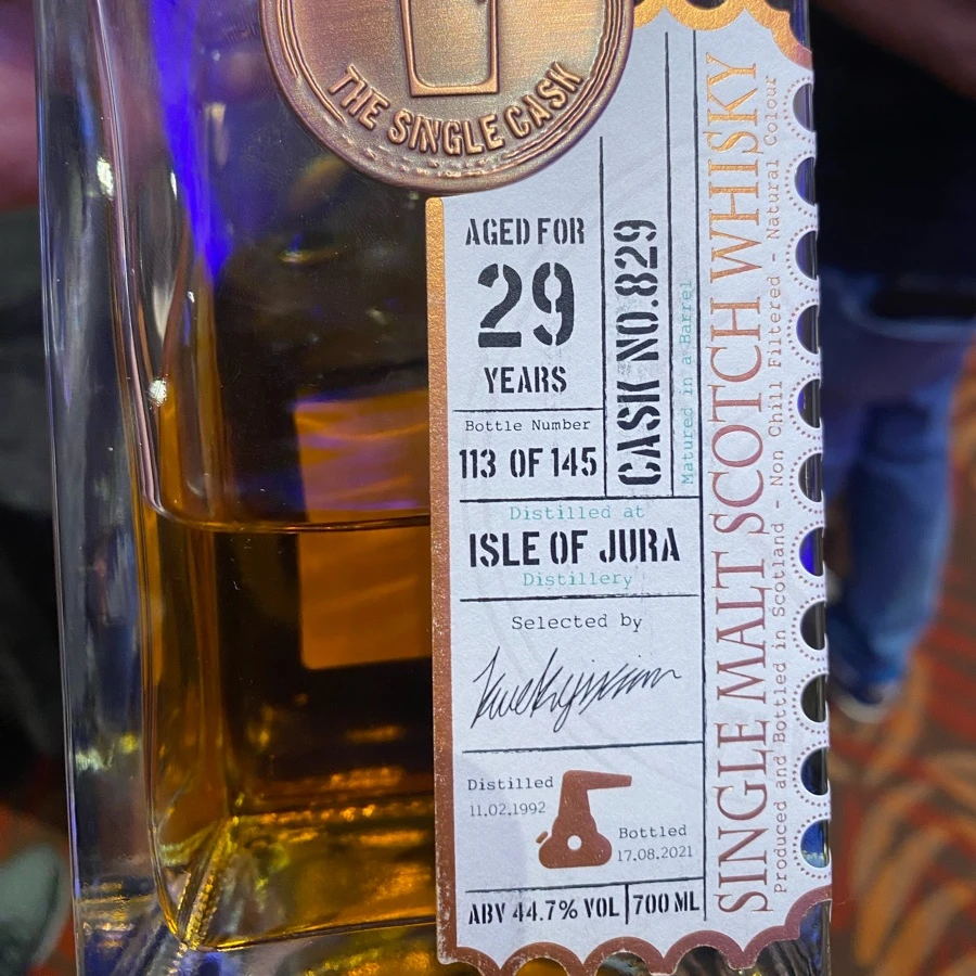 The Single Cask Isle of Jura 29y Cask No. 829
