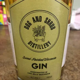 Dog and shrub barrel finished Wisconsin gin