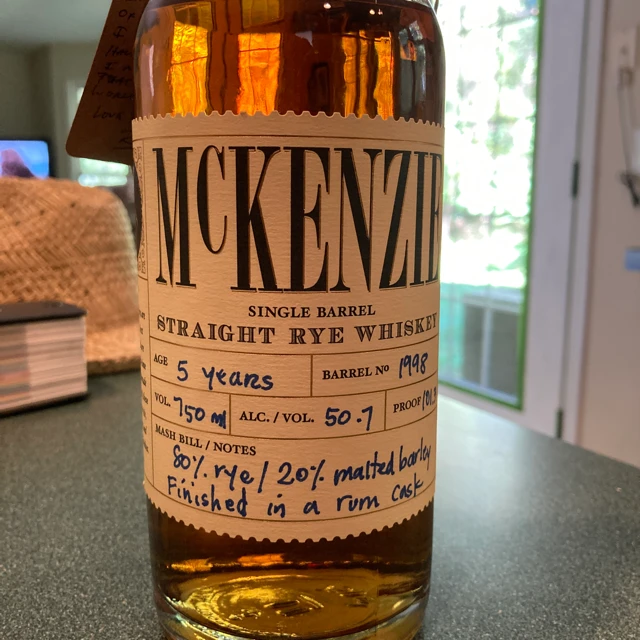 McKenzie Single Barrel Straight Rye Whiskey