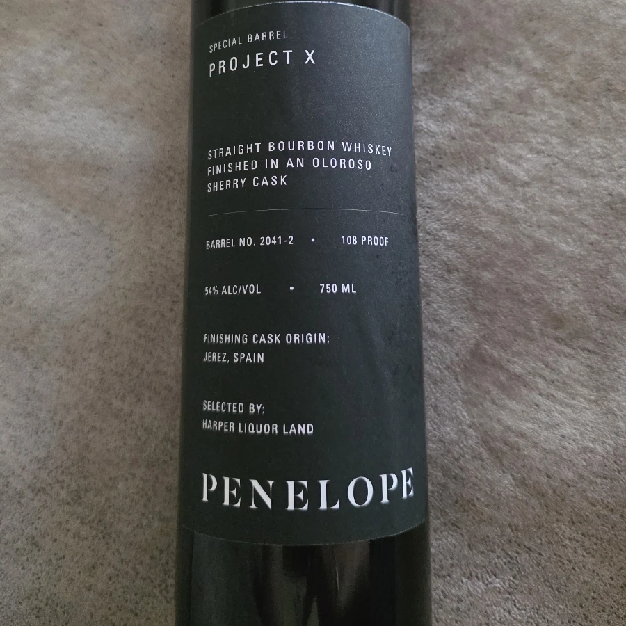 Penelope Project X Bourbon ~ Finished in Oloroso Sherry Cask ~ Harper Liquor Land