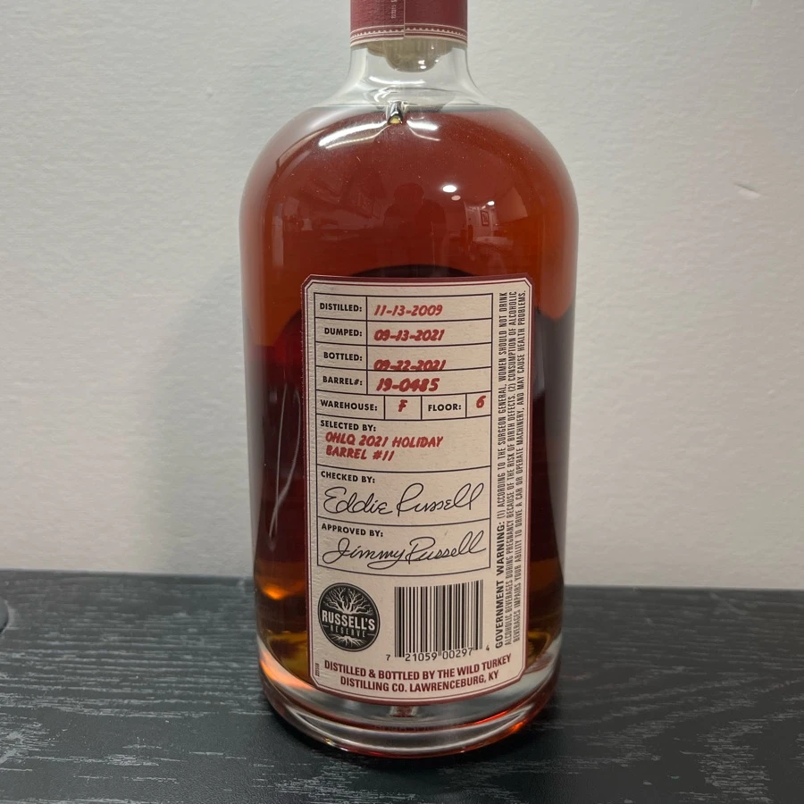Russell's Reserve Single Barrel Private Barrel Selection: OHLQ 2021 Holiday Barrel #11