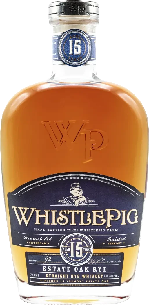 WhistlePig Estate Oak Straight Rye Whiskey Aged 15 Years