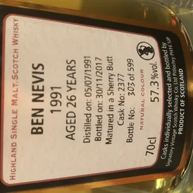 Ben Nevis 1991 26 Year Cask Strength Collection (Signatory)