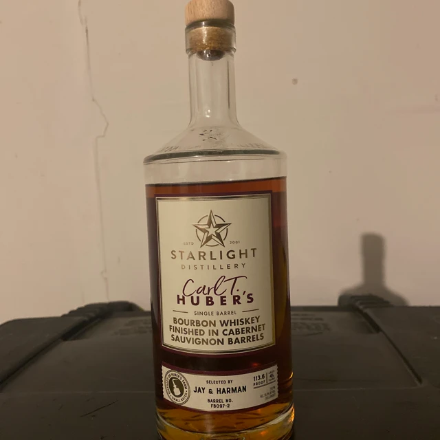 Starlight Carl T. Huber's Single Barrel Bourbon Finished in Cabernet Sauvignon Barrels