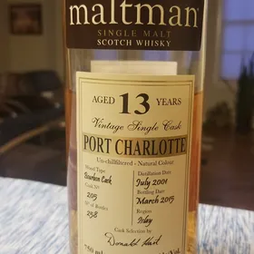 Port Charlotte 2001 13 Year Cask #205 (The Maltman)