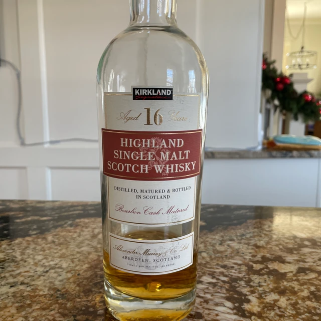 Kirkland 16 Year Highland Single Malt Scotch Bourbon Cask Matured