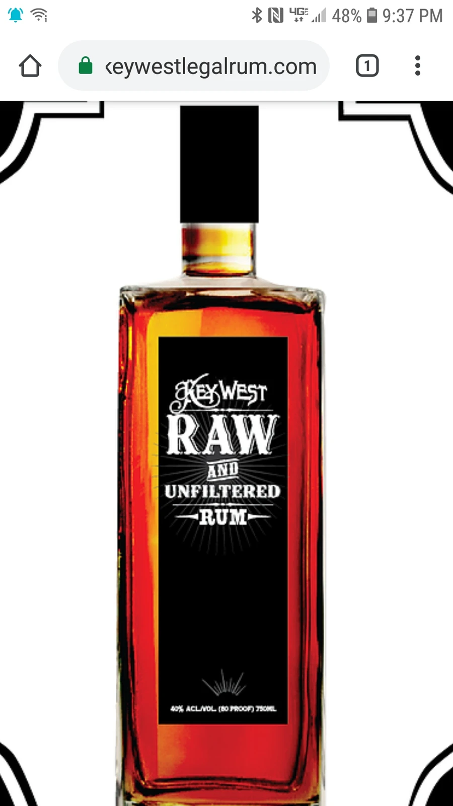 Kew West Raw and Unfiltered Rum