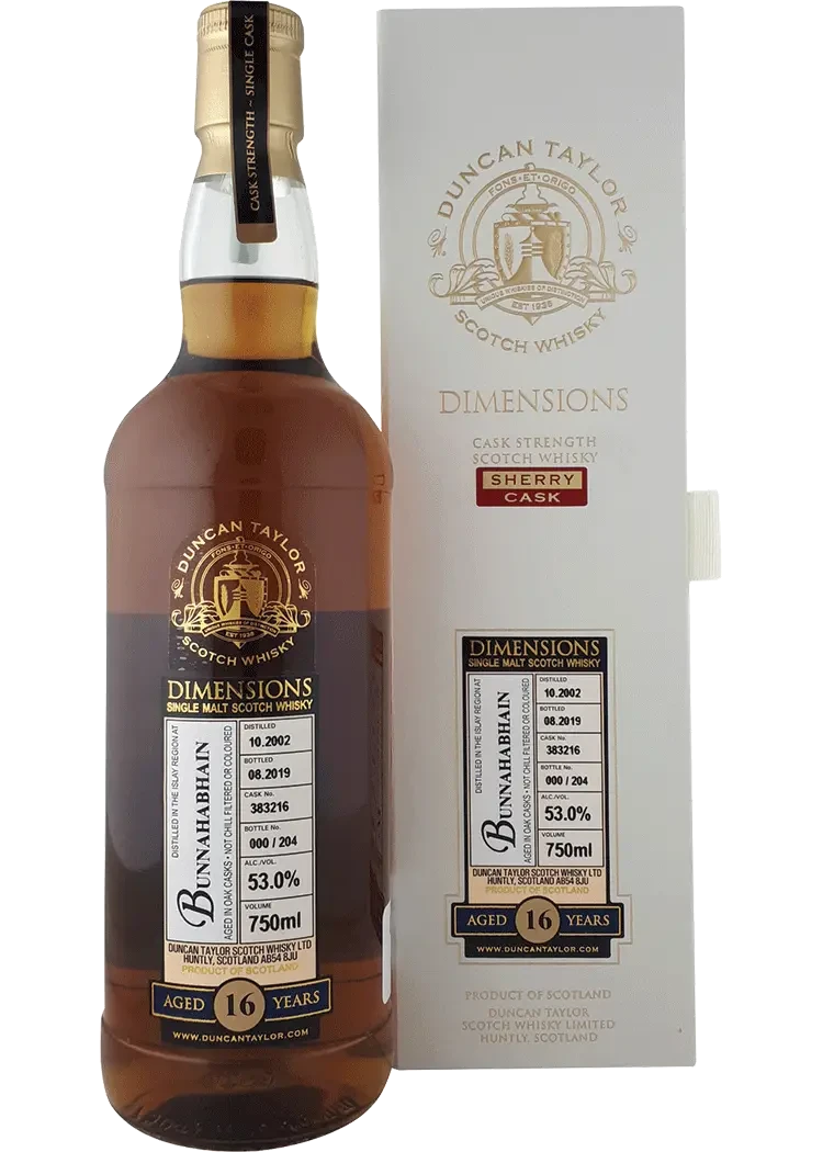 Dimensions Bunnahabhain 16 Yr