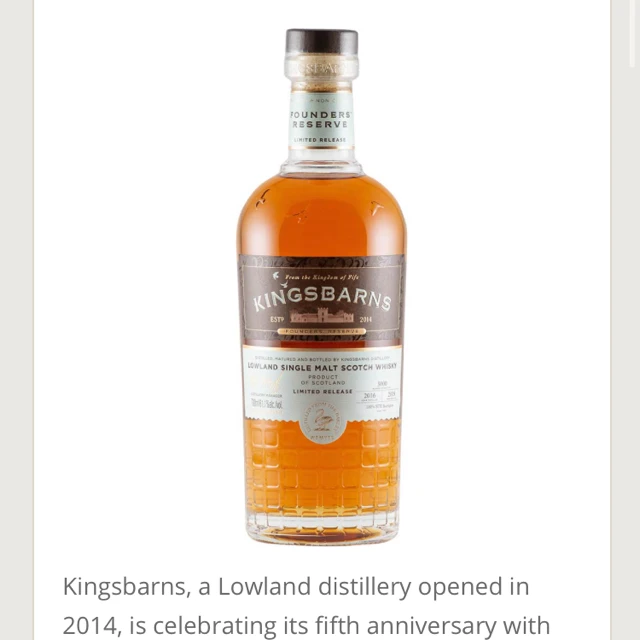 Kingsbarns Family Reserve 2019 STR