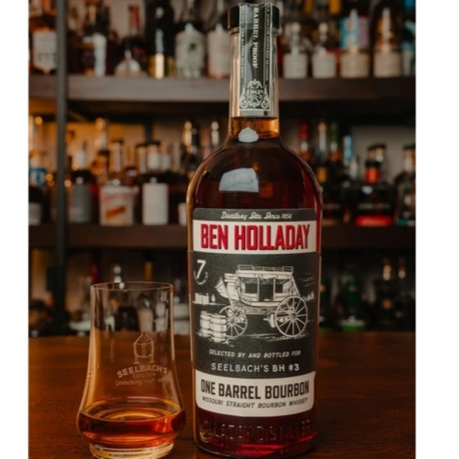 Ben Holladay 7 Year Missouri Straight Bourbon Whiskey One Barrel Bourbon Whiskey, Selected By & Bottled For Seelbachs, BH#3
