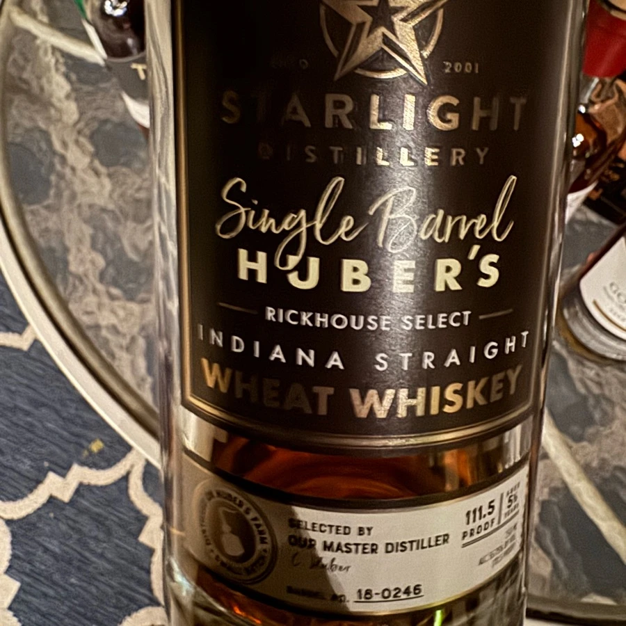 Starlight Huber's Master Distiller Rickhouse Select Single Barrel Wheat Whiskey