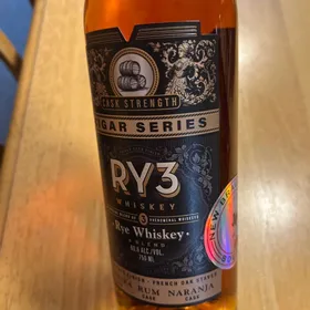 RY3 Cask Strength Cigar Series Rye Whiskey Triple Cask Finish French Oak Staves Madeira Cask Rum Cask Naranja Cask (New Braunfels Bourbon)
