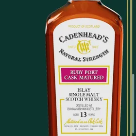 Cadenhead's Bunnahabhain Aged 13 Years - Ruby Port Cask Matured