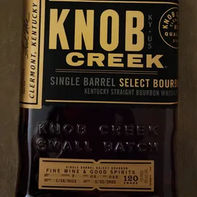 Knob Creek Single Barrel Select Bourbon FW&GS, BARREL INFO: WH P, FLOOR 06, RICK 046 BARRELED:1/16/2014, SELECTED:5/22/2023