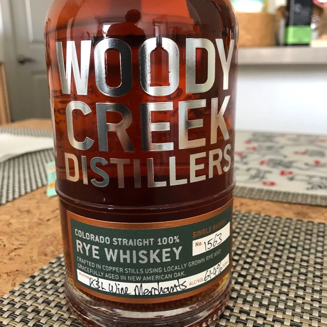 Woody Creek Single Barrel Cask Strength Rye