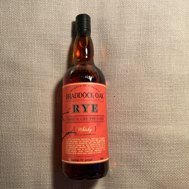 Braddock Oak Red Wine Barrel Finished Rye