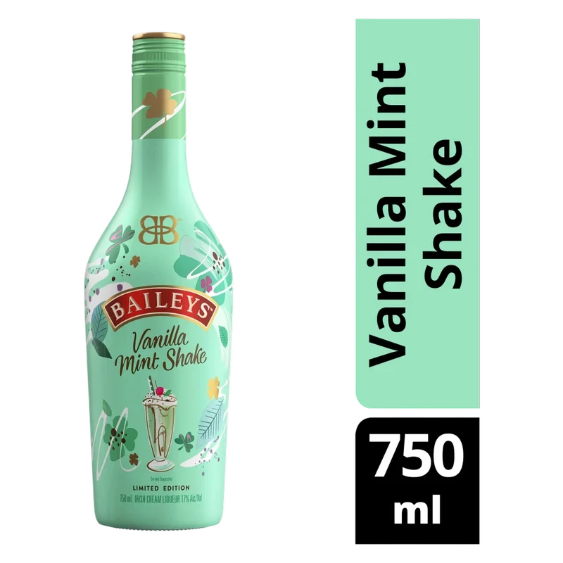 Baileys Vanilla Mint Shake Irish Cream Liqueur 750ml (34 Proof)