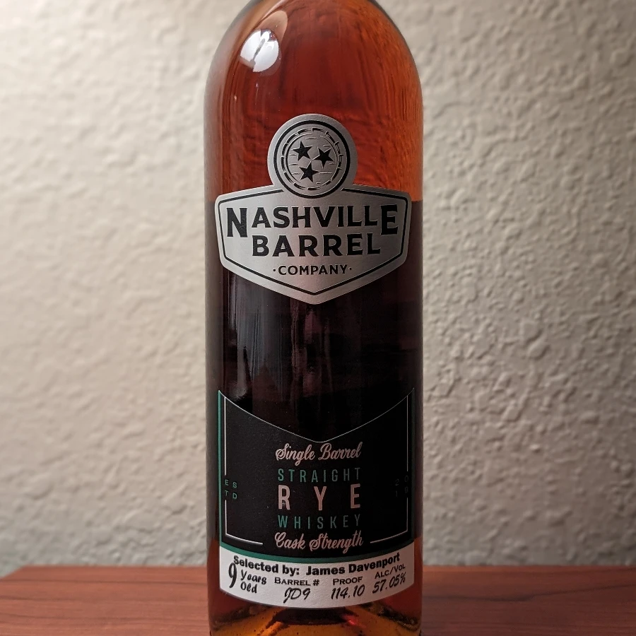 Nashville Barrel Company Single Barrel Cask Strength 9 Year Old Straight Rye (Selected by James Davenport)