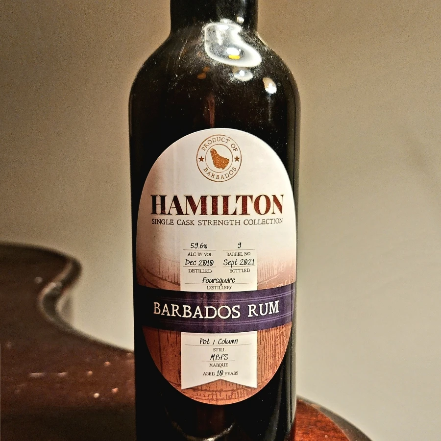 Hamilton Single Cask Strength Collection Foursquare 10 Year Old Barbados Rum