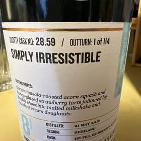 SMWS 28.59 ("Simply Irresistible")