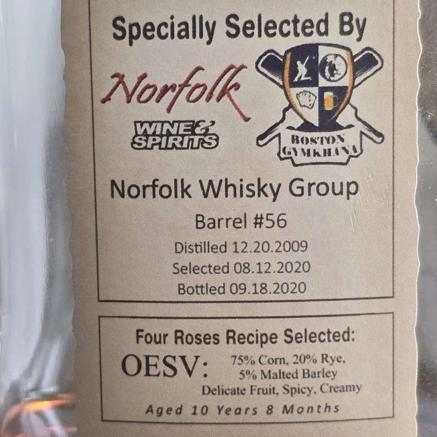 Four Roses Private Selection (Norfolk Whisky Group OESV 10 yr 8 m)