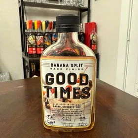 Good TImes Banana Split Cask Finish Single Barrel Straight Bourbon Whiskey Finished in Chocolate, Mexican Vanilla and Banana Brandy Casks Barrel Strength NCF Limited Rare Release (New Braunfels Bourbon Barrel # 734)