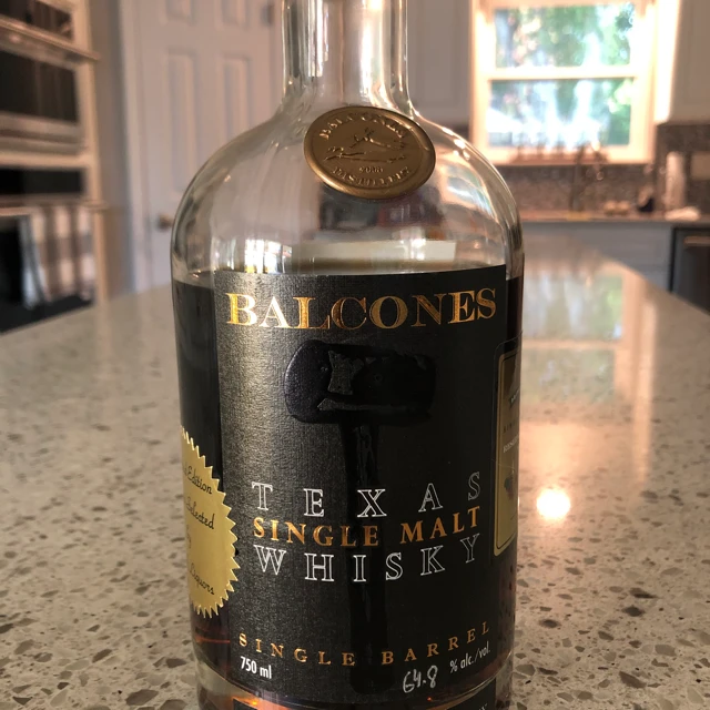 Balcones Texas Single Malt Single Barrel Private Selection Beach Liquors