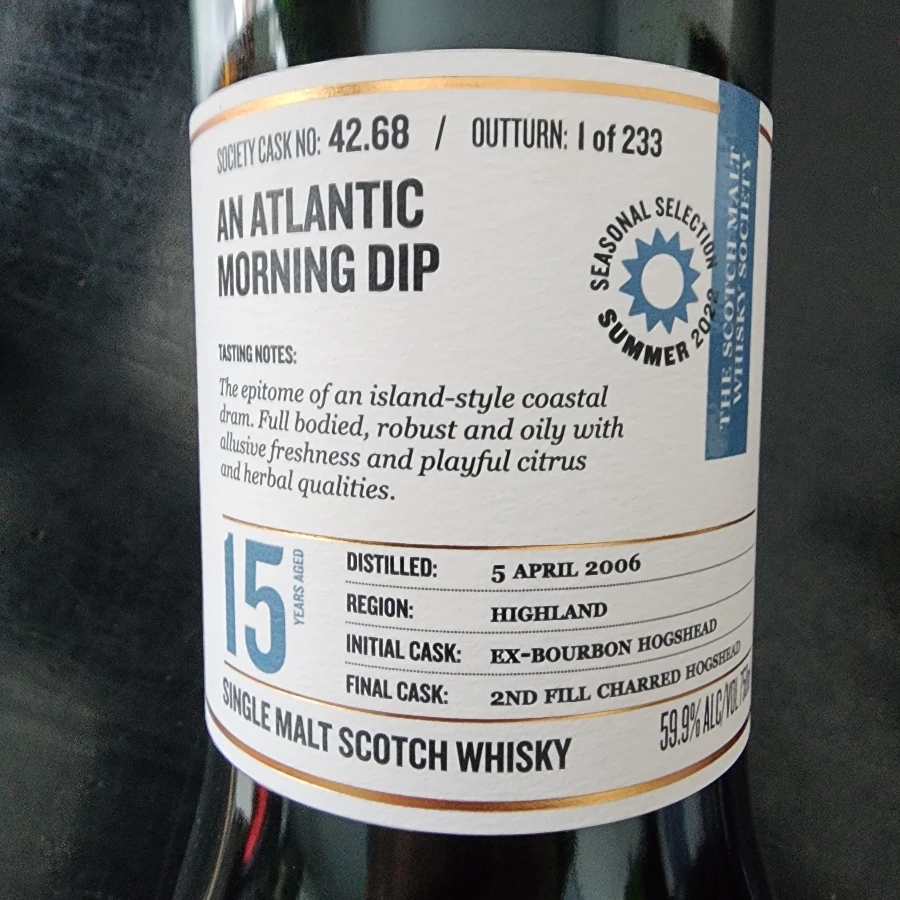 SMWS 42.68 (An Atlantic Morning Dip)